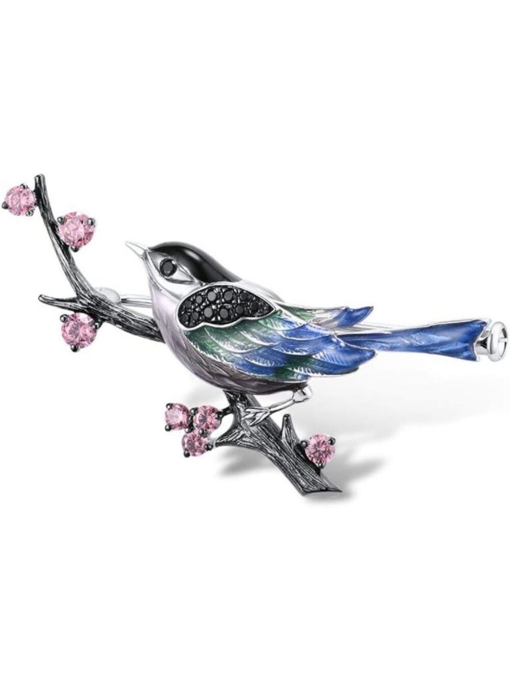 Elegant 925 Sterling Silver Enamel Brooch Pin for Women - Stylish Jewelry